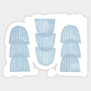 Light Blue Half Moons in Towers Sticker